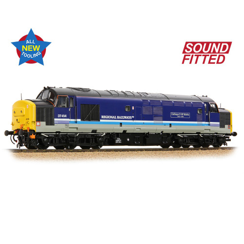 35-338SF Class 37/4 Diesel Locomotive No.37414 Cathays C&W Works 1846-1993 in BR Regional Railways Livery - Sound Fitted