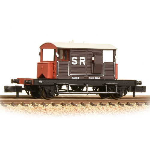 377-850A SR 25 Ton Pill Box Brake Van in SR Brown with White Roof