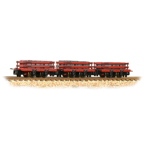 393-076 3-Pack Red Slate Wagons with Slate Load