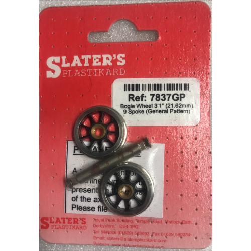 7837GP Slaters 3'1" 9 Spoke Bogie &Tender Wheels General Pattern