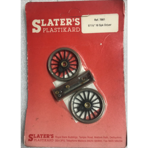 7861 Slaters 5'1.5" 16 Spoke Driving Wheels for L&DY Aspinall 0-6-0 Goods Fowler 3F Locomotive
