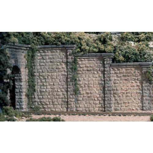 WC1259 HO Cut Stone Retaining Wall (x3)