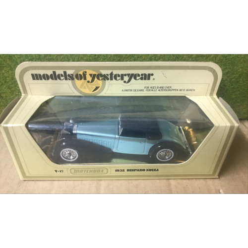 Matchbox Models of Yesteryear Y-17 1938 Hispano Suiza iin Silver & Blue