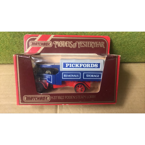 Matchbox Models of Yesteryear Y-27 1/35 Scale 1922 Foden C Type Steam Lorry Pickfords Removals
