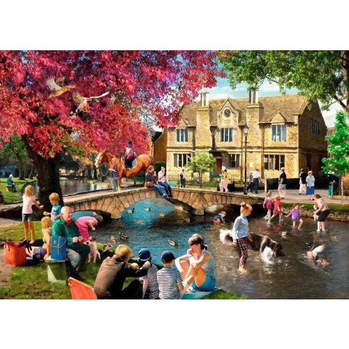 HP004685 1000 Piece Jigsaw Puzzle Picnic by the River