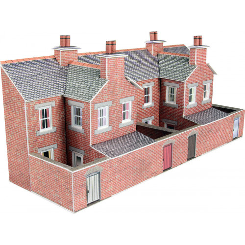 PN176 Metcalfe N Gauge Red Brick House Backs - Low Relief