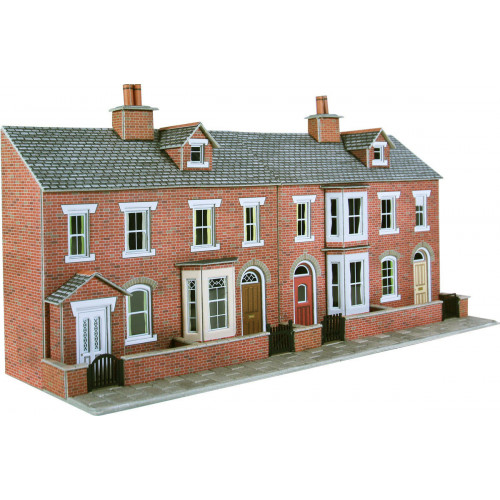 PO274 Metcalfe 00 Gauge Red Brick Terraced House Fronts - Low Relief