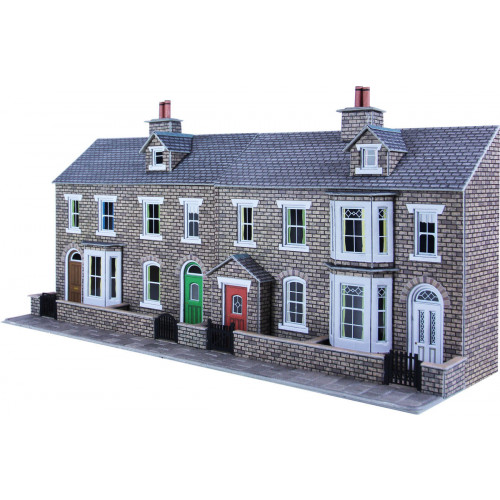 PO275 Metcalfe 00 Gauge Stone Terraced House Fronts - Low Relief