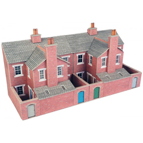 PO276 Metcalfe 00 Gauge Red Brick Terraced House Backs - Low Relief