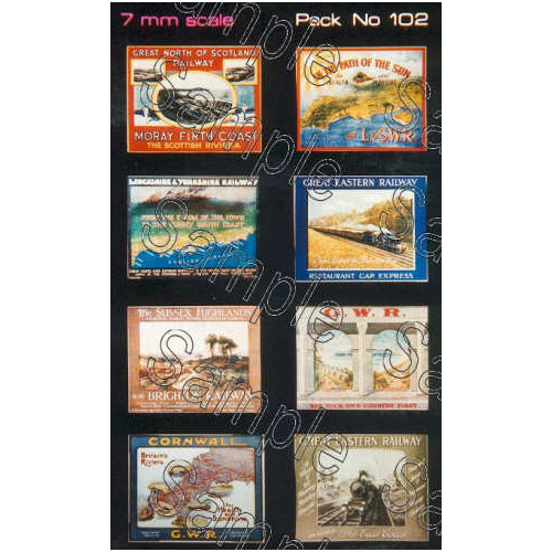 TSO102 Tiny Signs O Gauge Pre-Grouping Travel Posters Large