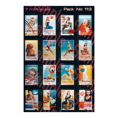 TSO113 Tiny Signs O Gauge BR Special Issue Travel Posters 'Swimsuits'
